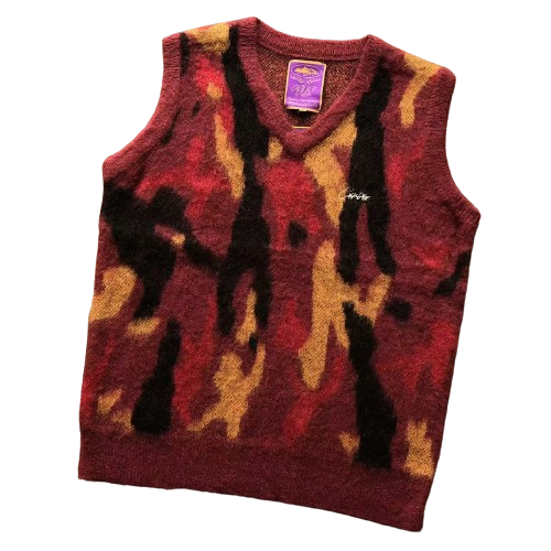 MOHAIR KNIT VEST GUTTA RED CAMO SWEATER CORTEIZ