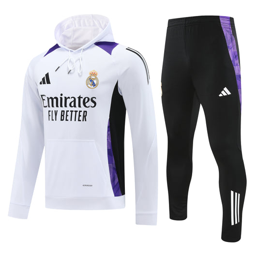 CONJUNTO DE BUZO SIN CIERRE CON GORRO REAL MADRID