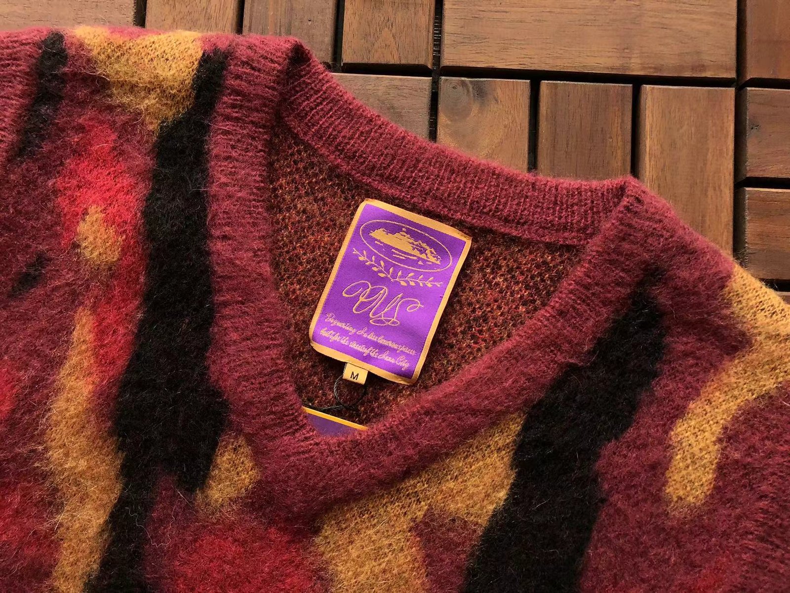 MOHAIR KNIT VEST GUTTA RED CAMO SWEATER CORTEIZ - Imagen 3