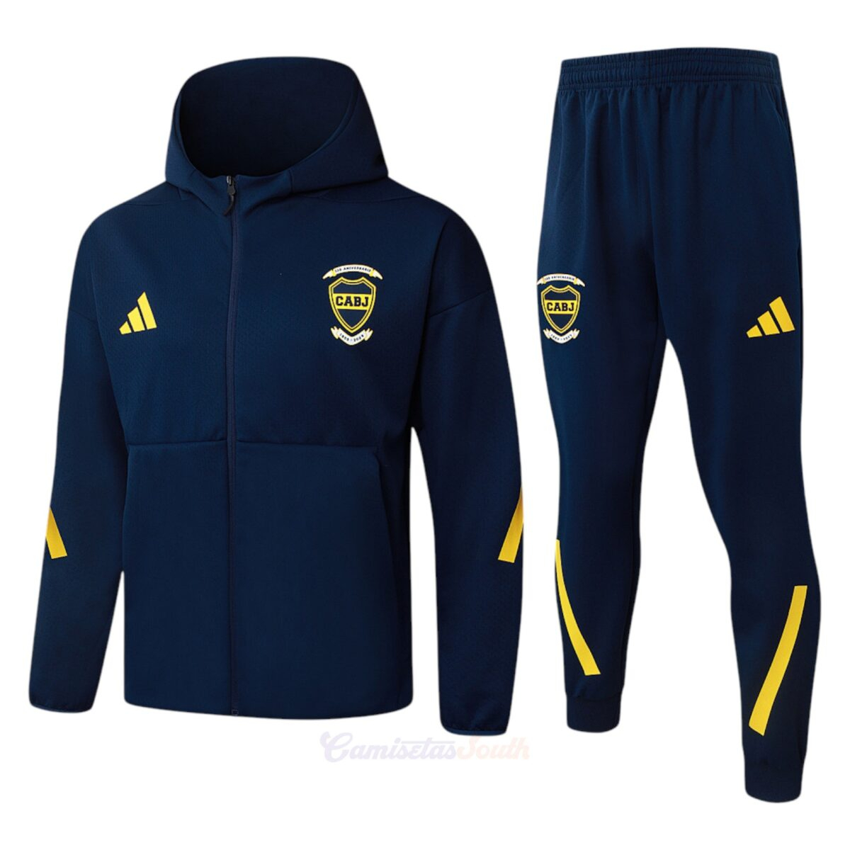 CONJUNTO DE BUZO CIERRE COMPLETO CON GORRO BOCA JUNIORS