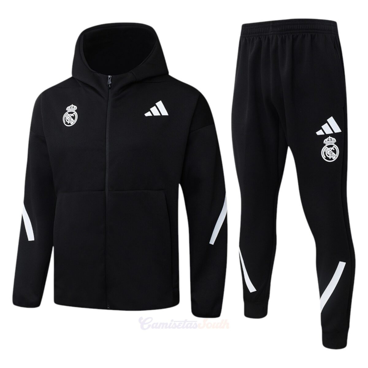 CONJUNTO DE BUZO CIERRE COMPLETO CON GORRO REAL MADRID
