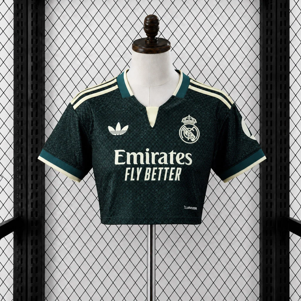 CAMISETA SEGUNDA EQUIPACIÓN REAL MADRID 25/26 VERSIÓN FEMENINA CROPPED